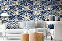 Vista 7 de Surface Style Harrison Howard Night in India Toile - Papel tapiz para despegar y pegar, color azul