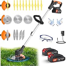Aero X1 Metal Blade Cordless Strimmer 21v Grass Trimmers Easy to use, 3.2LBS weight Grass Trimmer For Lawns and Farmland, DIY Garden, Lawn Care (Black)