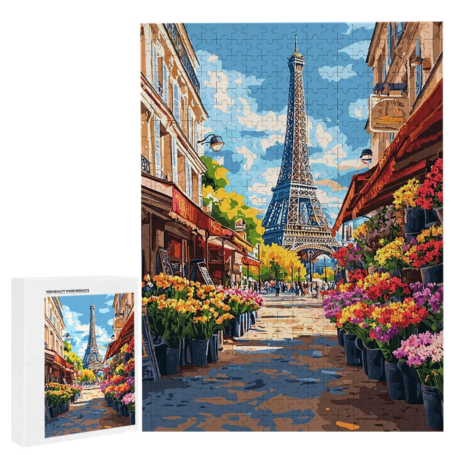 Puzzle 1000 sztuk dla dorosłych puzzle dla dorosłych 1000 elementów puzzle wymagające i drażniące mózgi edukacja gra dla całych prezentów dla mężczyzn, puzzle Motyw: (Street View Wieża Eiffla) h-473