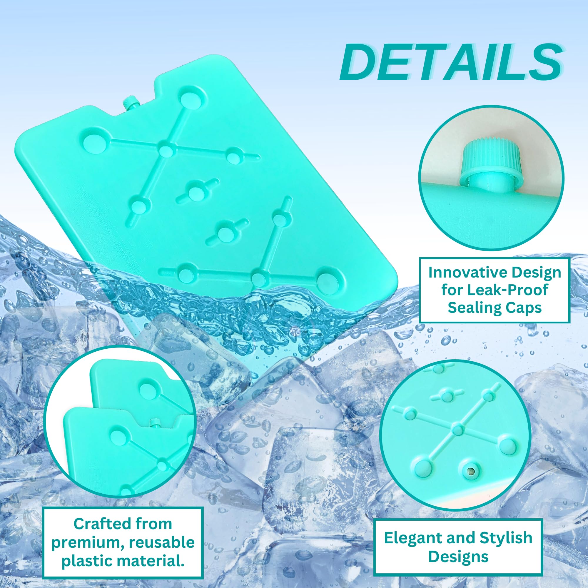 GURIN Bolsas de hielo reutilizables para lonchera, hieleras, bolsas o mochilas, frías hasta 8-12 horas de larga duración para camping, picnic, actividades al aire libre, entrega de alimentos