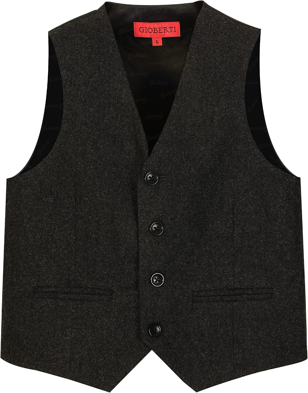 Gioberti Boy's Tweed Plaid Formal Suit Vest