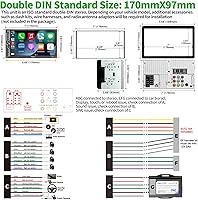 Vista 6 de SJoyBring [Actualización de pantalla QLED] Estéreo de coche de doble DIN de 7 pulgadas con cámara de salpicadero, Apple CarPlay inalámbrico
