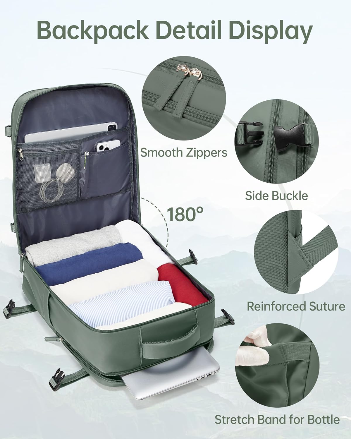 Large Travel Backpack for Women Airline Approved Carry on Backpack for Airplanes Mochila De Viaje Spirit Airlines Personal Item Bag 18x14x8 Personal Item Travel Bag Backpack for Traveling on Airplane