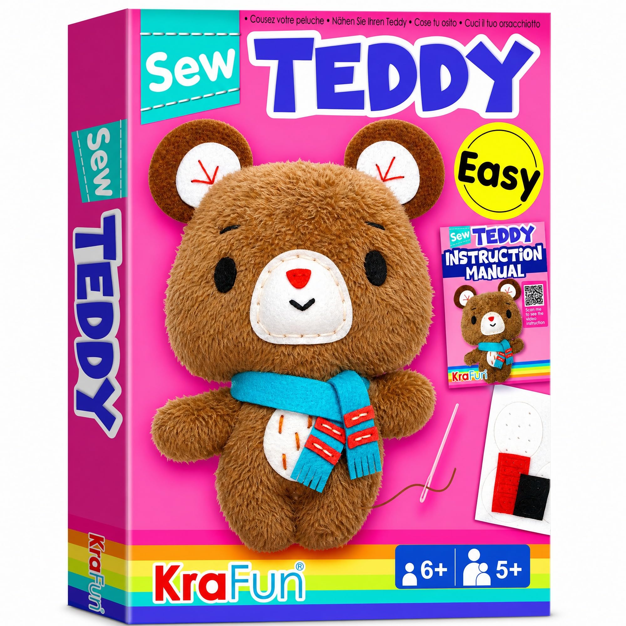 Amazon.com: KRAFUN Teddy Bear Sewing Kit for Kids Ages 8-12 - No
