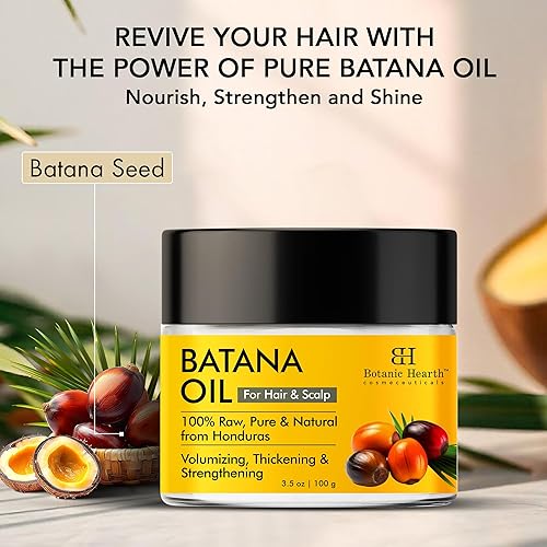 Miniatura 134 de Botanic Hearth Aceite de cafeína y batana para el crecimiento del cabello (6.7 onzas líquidas), tratamiento nutritivo y fortalecedor del cabello