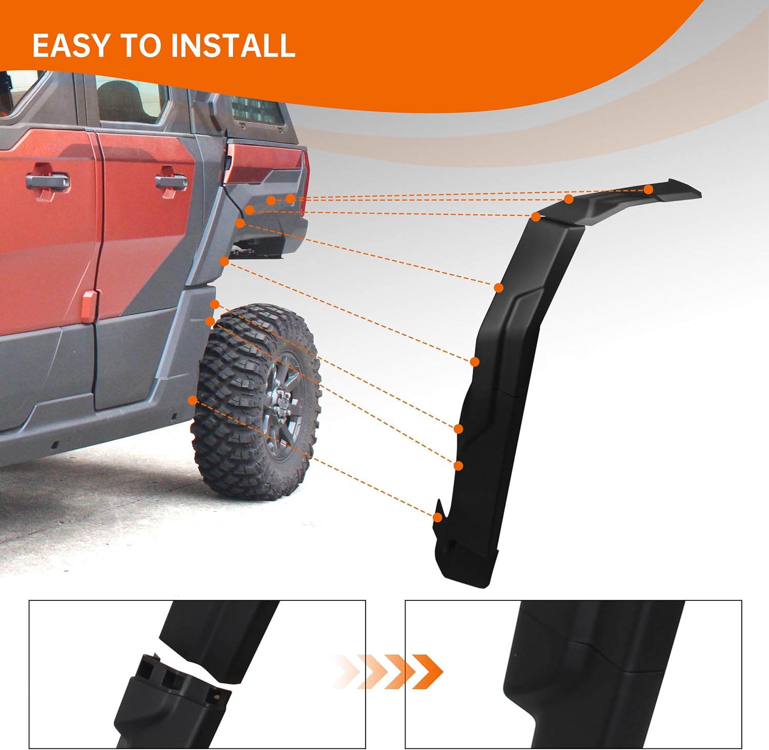 Fender Flares for Xpedition XP/ADV, Front & Rear Extended Mud Guards Compatible with Polaris Xpedition XP/XP 5/ADV/ADV 5 2024+ Accessories Replace #2890638 Full Coverage Mud Flaps