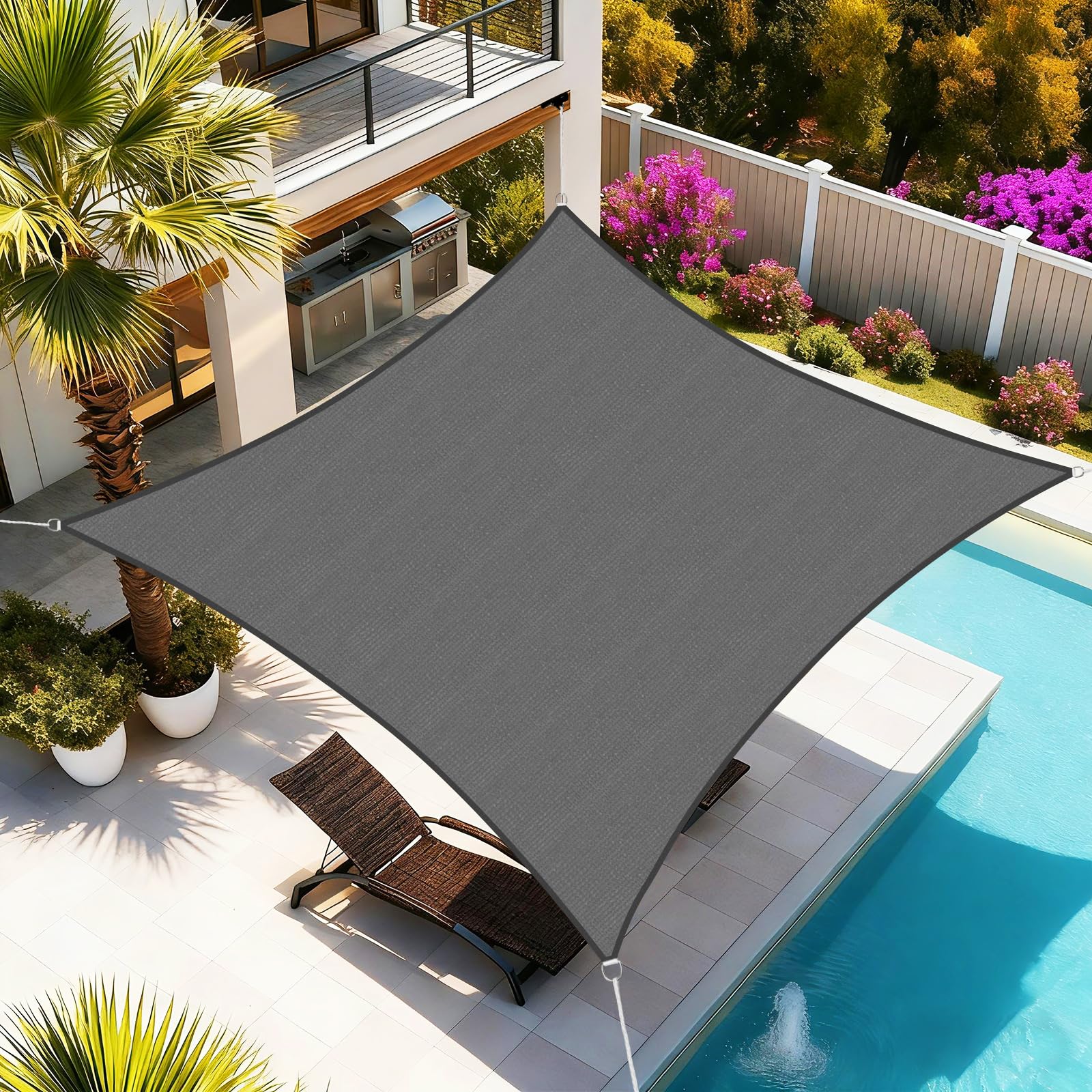 Amazon.com: Artpuch Sun Shade Sail 16'X20' Dark Grey Rectangle