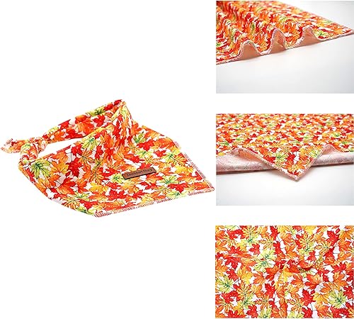 Miniatura 2 de Lionheart glory Bandana de otoño para perro, 1 paquete de bufanda lavable suave para perro, pañuelo cuadrado ajustable para perros medianos y grandes
