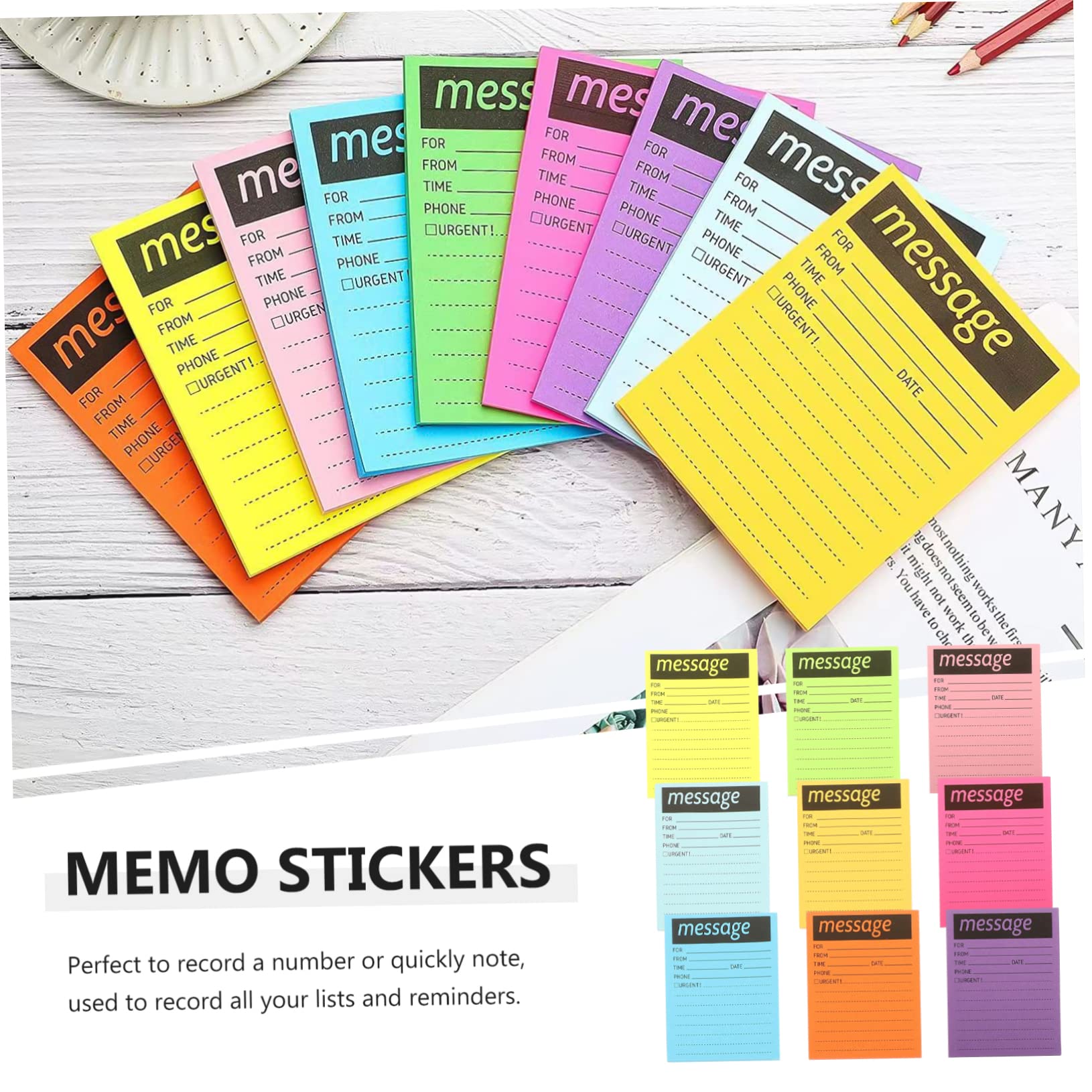 Tavolette Adesive per Appunti Multicolori 9 Libri, Carta
