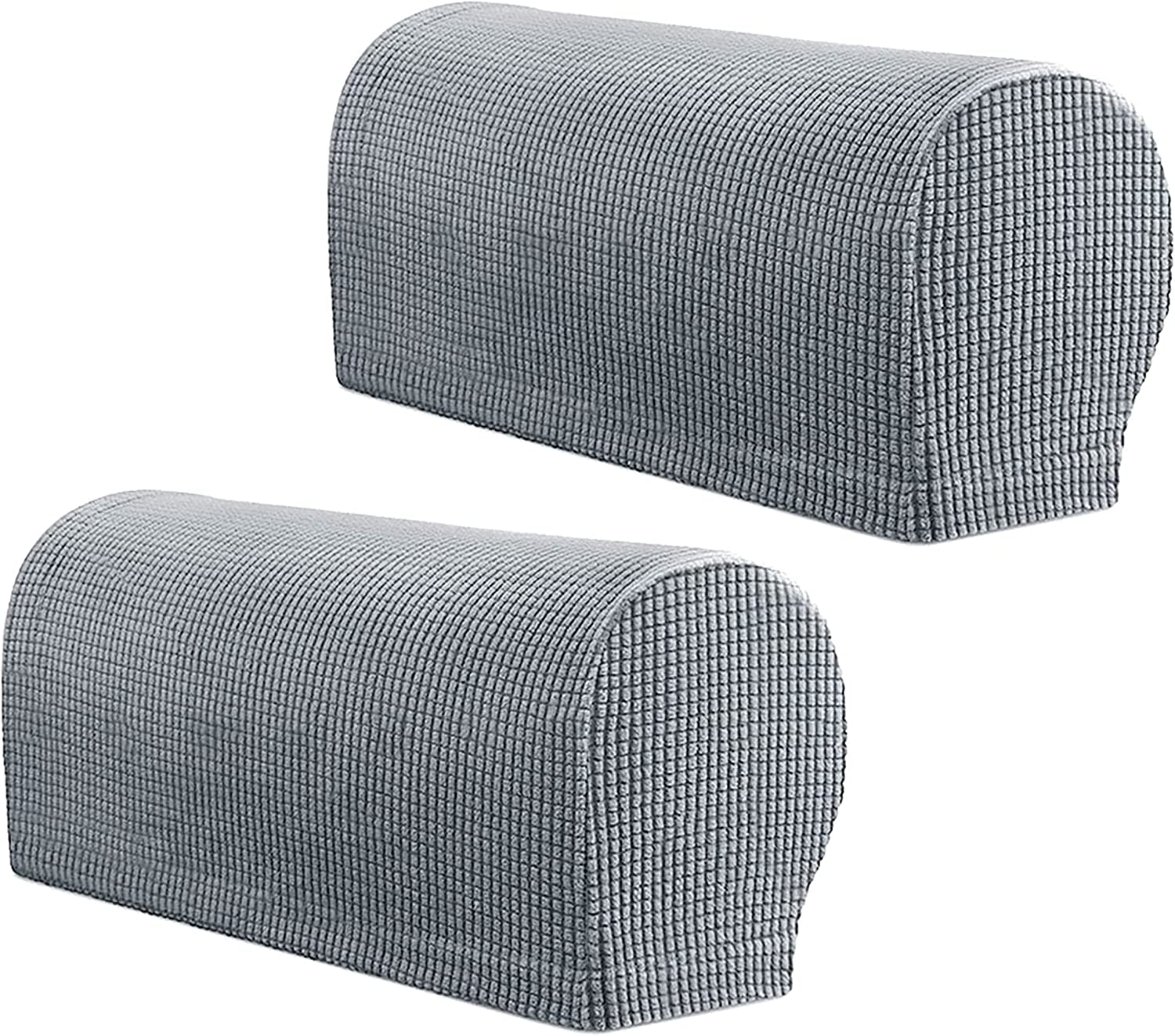Armlehne Stuhlhussen Armlehnenbezüge Weiches Spandex Polyester Armkappen Rutschfester Möbelschutz Stretch Armlehne Bezug für Stuhl Sofa Couch, 2er Set, Braun (Farbe: Hellgrau, Größe: 4 Stück)