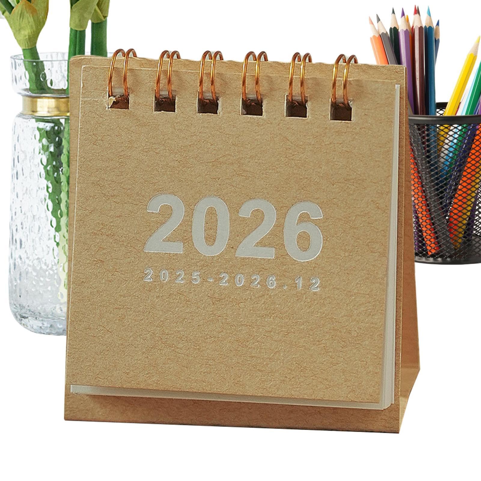 Amazon | デスクカレンダー 2026,月めくり卓上カレンダー 2026 | ミニ