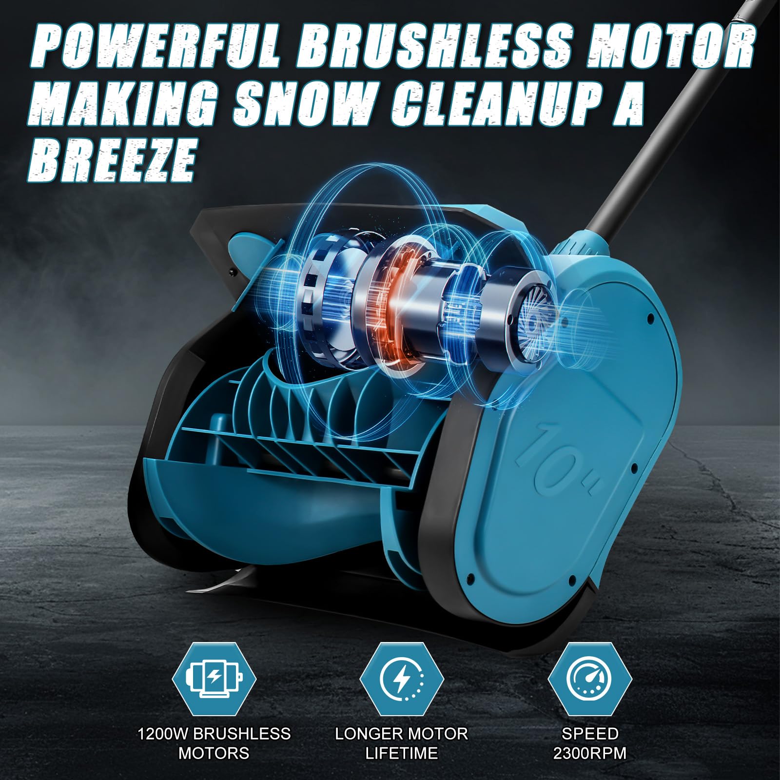 Panthem Souffleuse à Neige Sans Fil Compatible Avec Makita 18 V, Électrique, Jusqu'à 15 cm de Hauteur, 1200 W, 8 m de Portée, Large