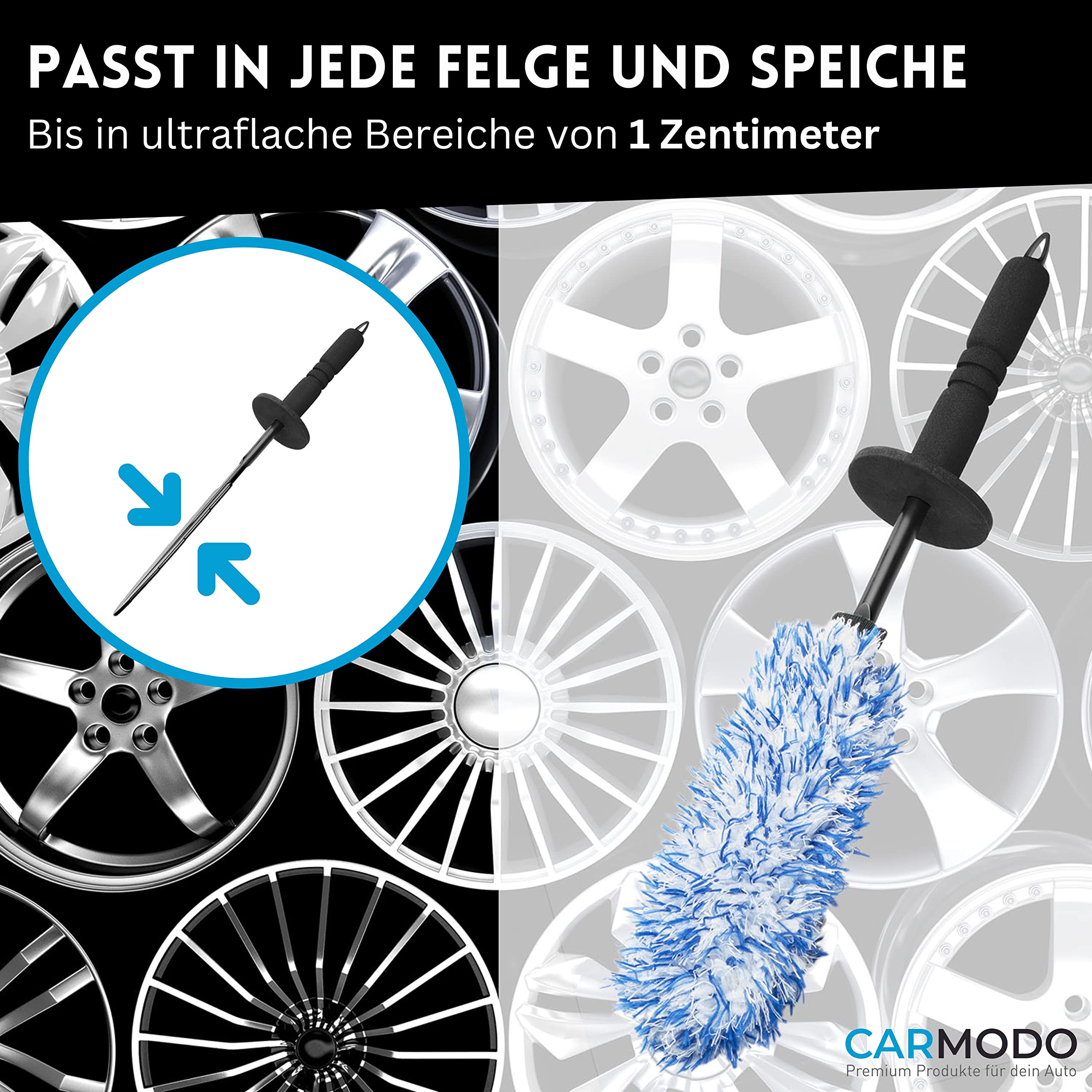 Spazzola Per Cerchioni In Microfibra Extra Sottile - Pulizia Delicata Senza Graffi Per Cerchi In Lega | Ideale Per Auto Di Qualità - Foto 9