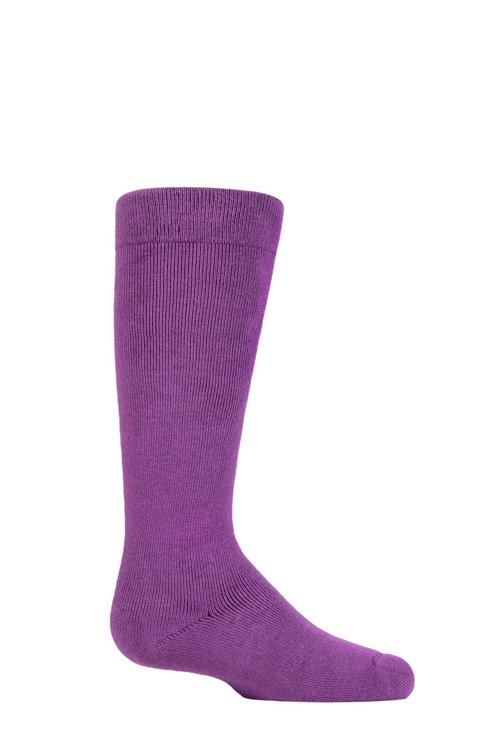 Sockshop Unisex Kids Purple Kids Plain Wellyboot Full Cushion Bamboo Socks With Comfort Cuff And Smooth Toe Seams Pack Of 1 12.5-3.5