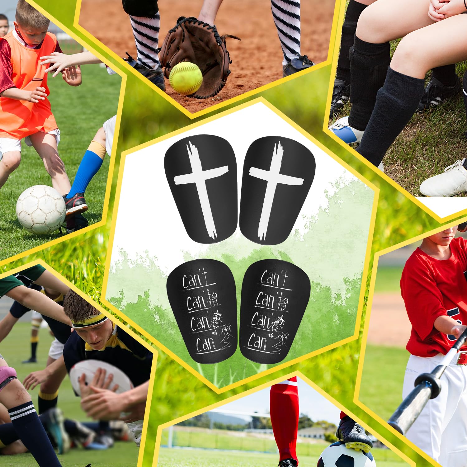 2 Paia Mini Parastinchi da Calcio, 8x5cm Stile Croce e Lettera Parastinchi Extra Piccoli Parastinchi da Calcio Equipaggiamento Protettivo per Adolescenti Adulti Ragazzi Ragazze