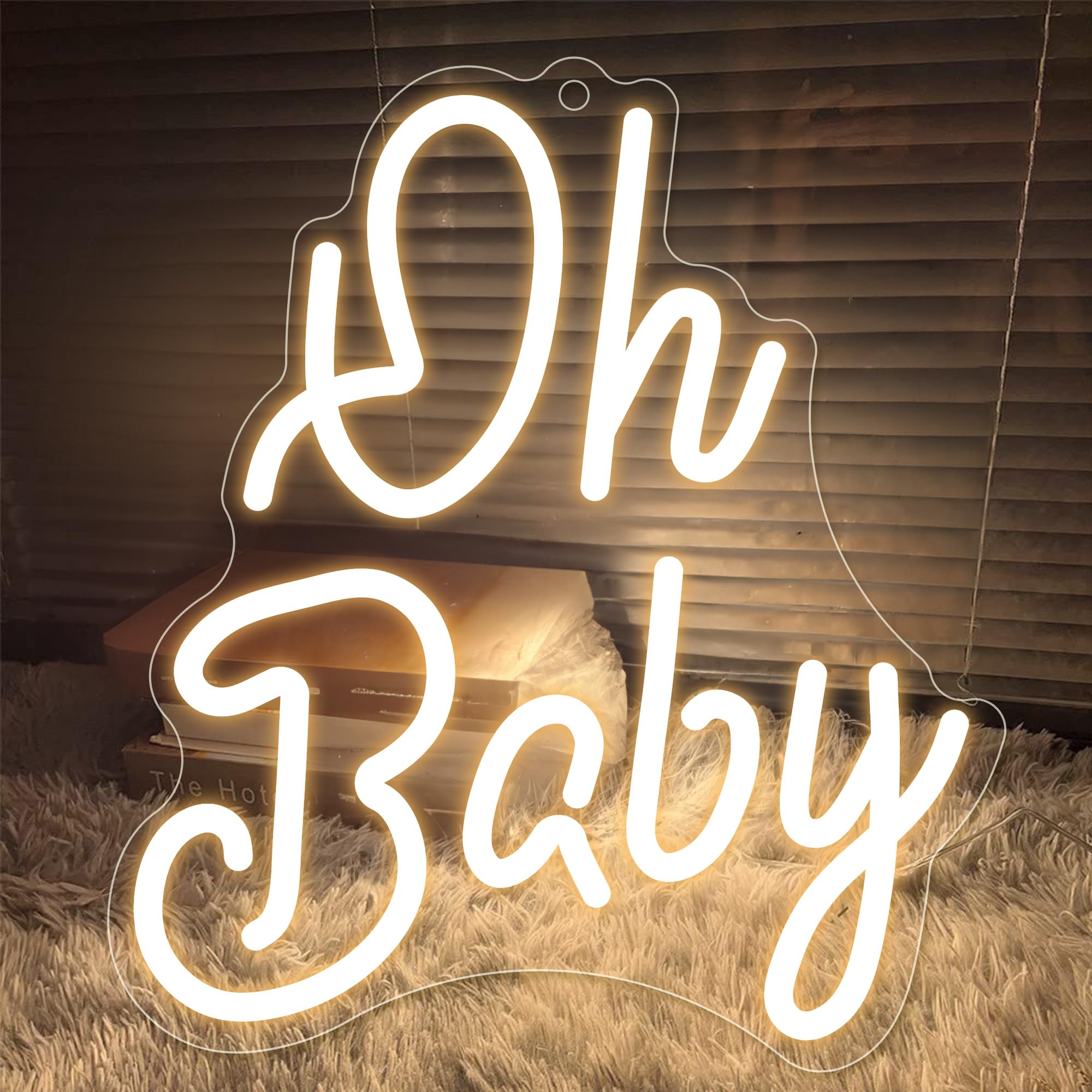 Oh Baby Dimmable Neon Sign - Illuminate Your Space with Warm White Glow for Backdrop & Wall Decor | for Baby Shower, Gender Reveal, Birthday Parties