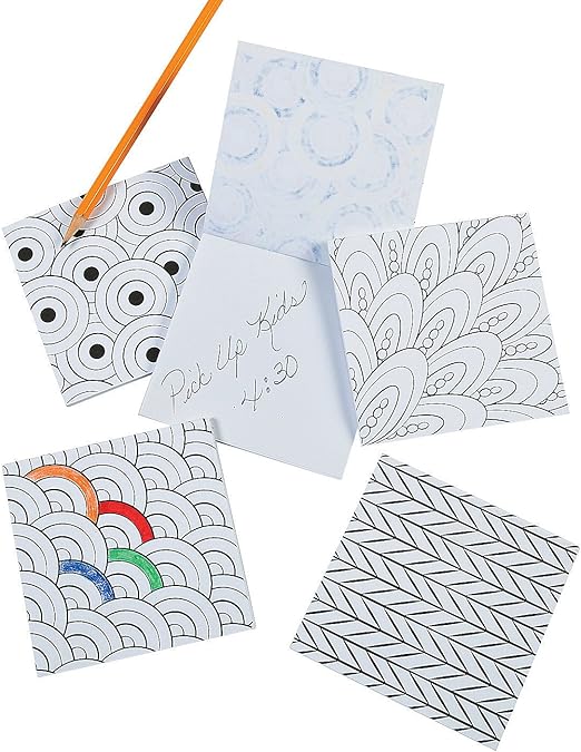 Fun Express Color Your Own Doodle Notepads – Fun and Creative DIY Craft Kits for Kids – Ideal for Educational Activities Journaling and Learning Fun – Perfect for Classroom and Home – 24 Pieces