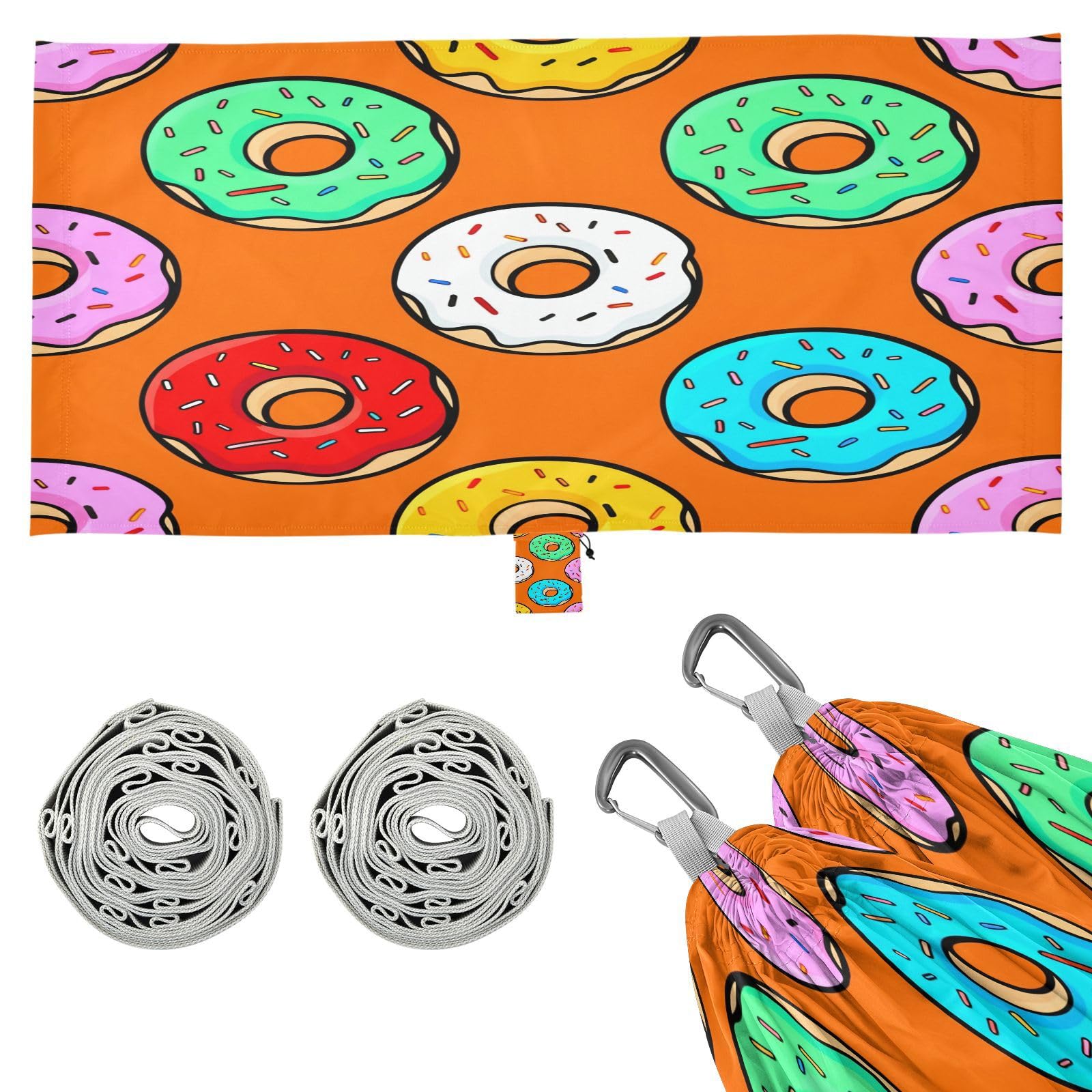 ATTX Doughnuts Camping Hammock - Lightweight & Portable Hammocks, Heavy Duty 330lbs Capacity for Indoor, Hiking, Backpacking, Travel, Backyard, Beach#170