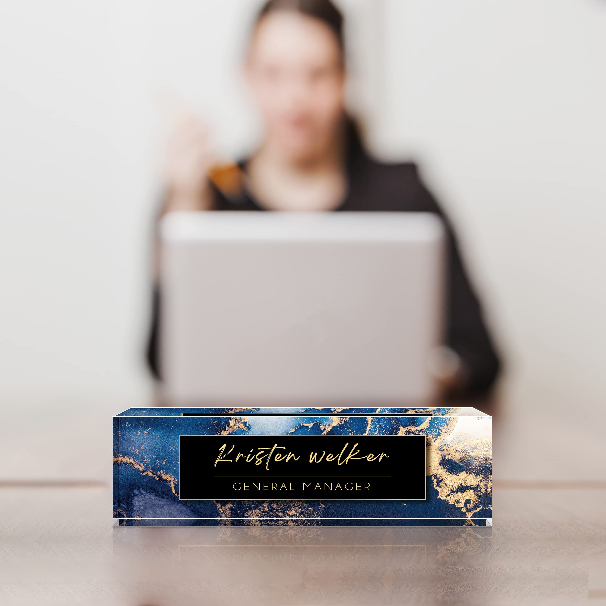 Placa De Escritorio Personalizada De Acrílico Con Impresión