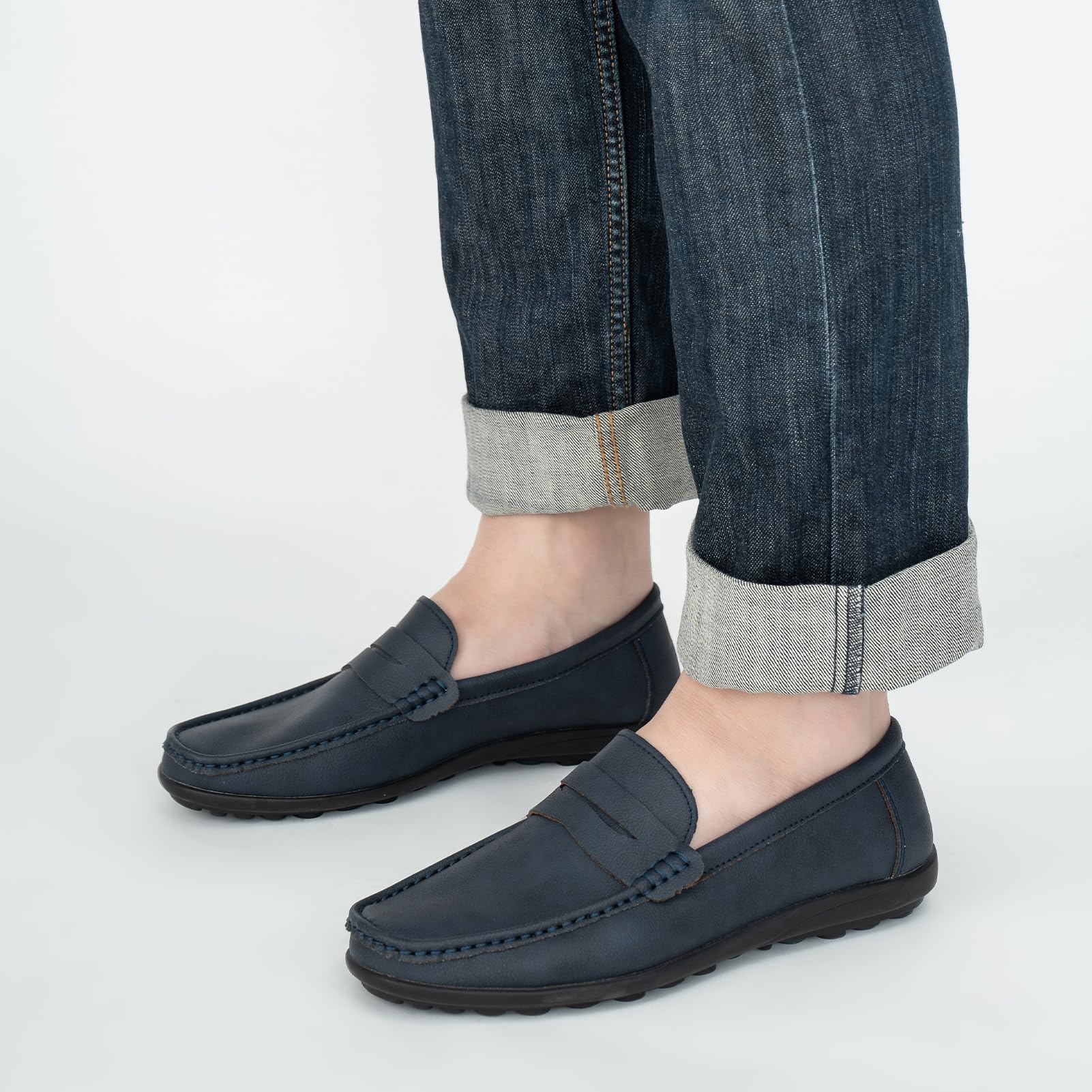 Mocasines planos sin cordones para hombre, transpirables, informales, mocasines