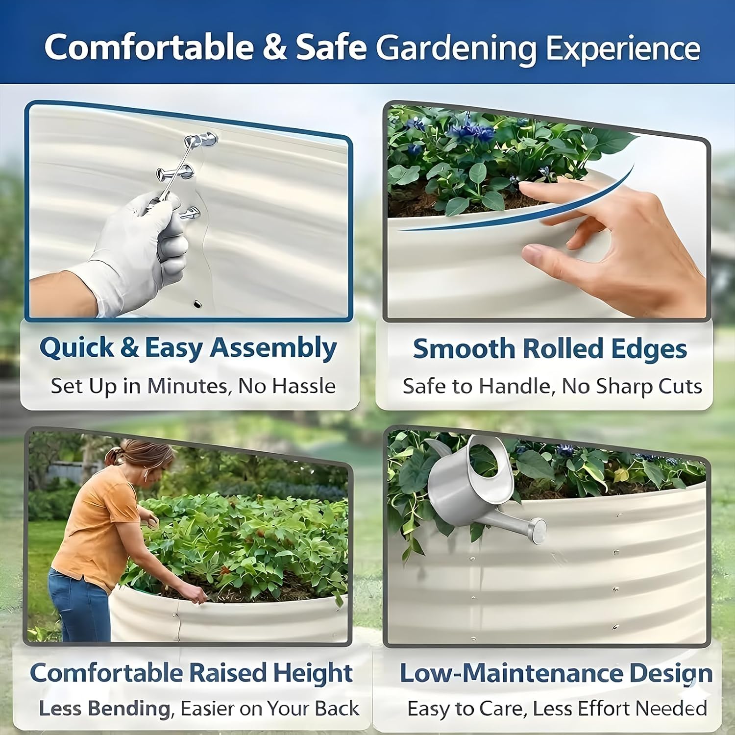 Premium Round Raised Garden Bed, 6FT Large Thickened Galvanized Metal Planter Box, 0.7mm Reinforced Rust-Resistant, Easy DIY Assembly Above Ground Gardening Bed for Vegetables, Flowers & Herbs