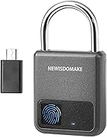 Vista 1 de Candado de huellas dactilares, candado inteligente con soporte de carga USB, bloqueo de huellas dactilares, bloqueo biométrico adecuado