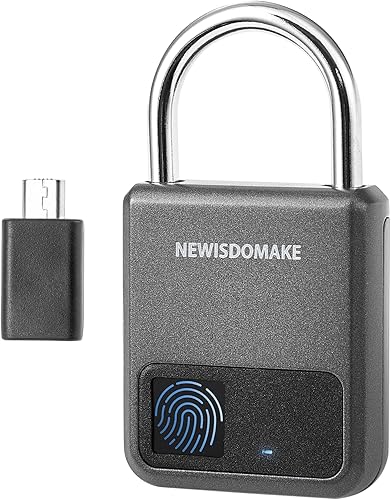 Candado de huellas dactilares, candado inteligente con soporte de carga USB, bloqueo de huellas dactilares, bloqueo biométrico adecuado para