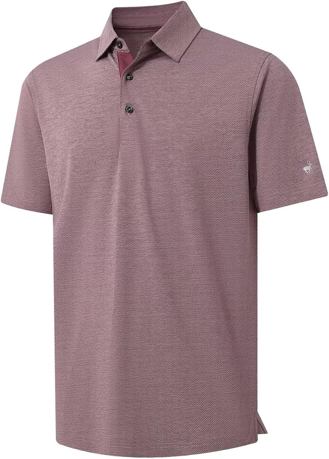 Rouen Mens Golf Shirts Short Sleeve Quick Dry Breathable Active Heather Jacquard Regular Fit Casual Polo Shirts for Men