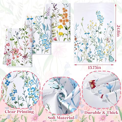 Miniatura 2 de Newwiee Juego de 7 cortinas de ducha con flores silvestres, decoración floral de baño, cortina de ducha y alfombras, toallas, tapete de inodoro,