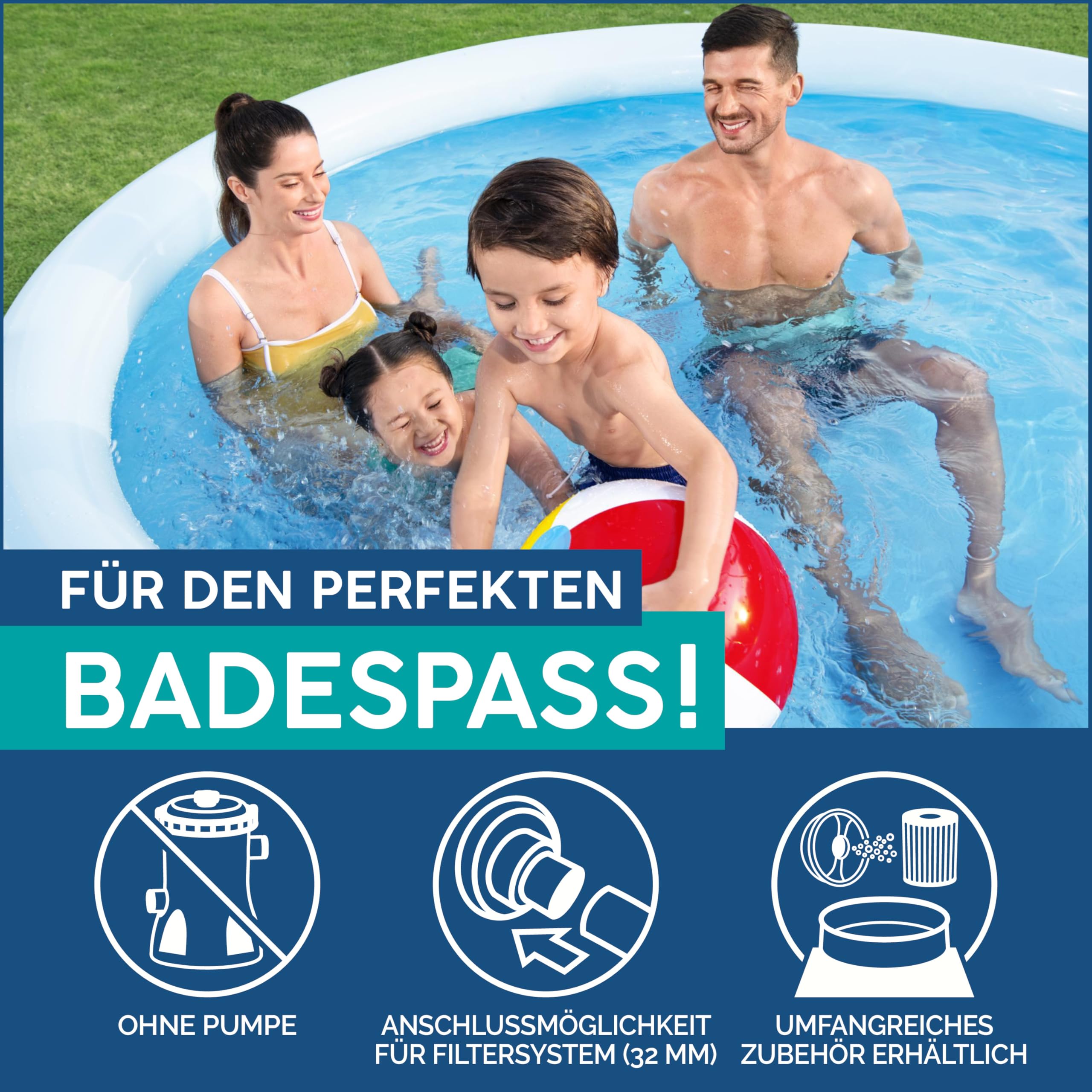 Bestway Fast Set Aufstellpool 305 x 66 cm blau rund