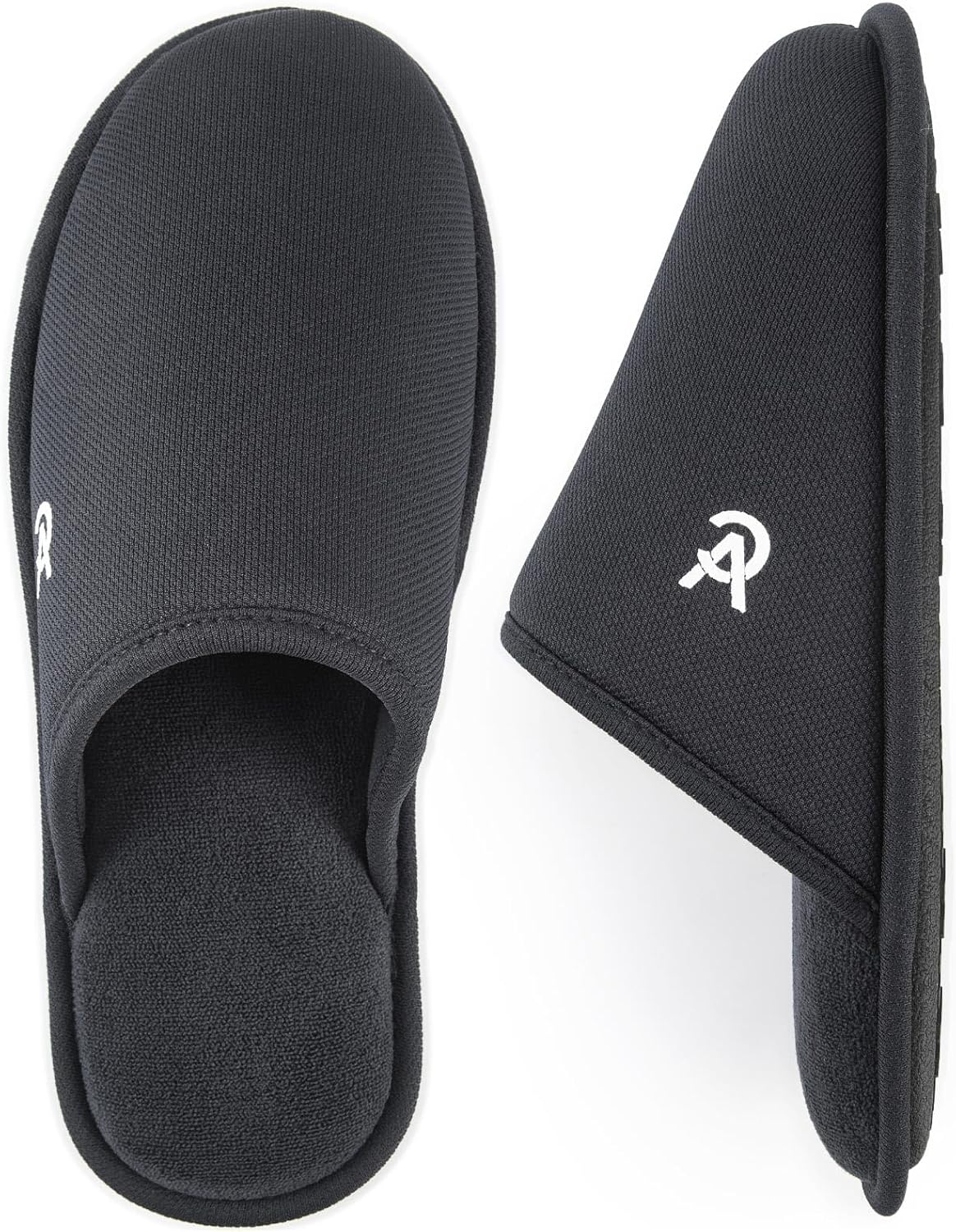 VeraCosy Men's Knitted Scottish Slippers with Soft Memory Foam Non Slip Indoor Rubber Sole