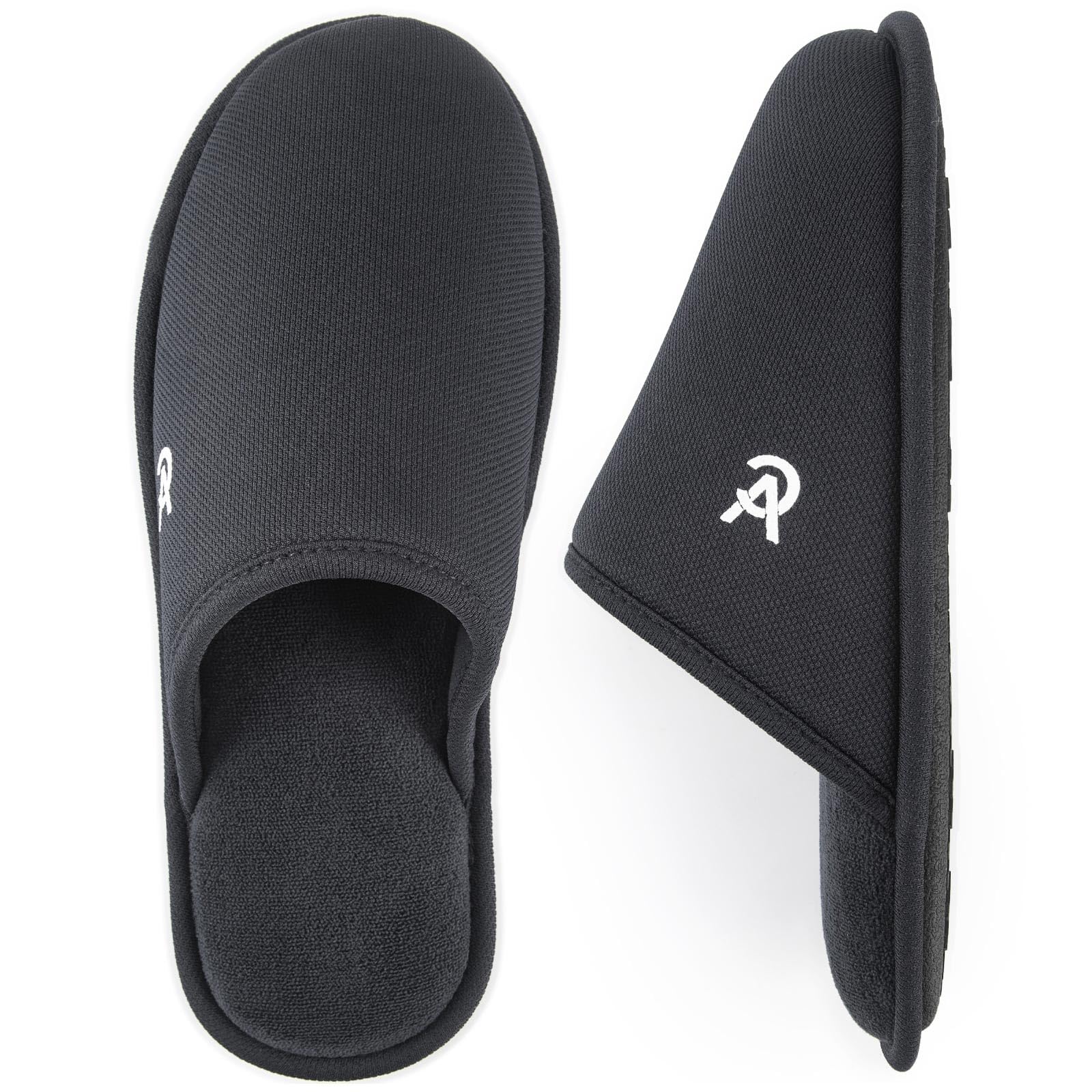 VeraCosy Men's Knitted Scottish Slippers with Soft Memory Foam Non Slip Indoor Rubber Sole