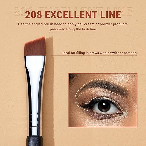 Miniatura 13 de Jessup T324 - Juego de pinceles para delineadores de ojos, 11 piezas, punta de lápiz curvada ultra fina, para delineador de ojos, 11 piezas