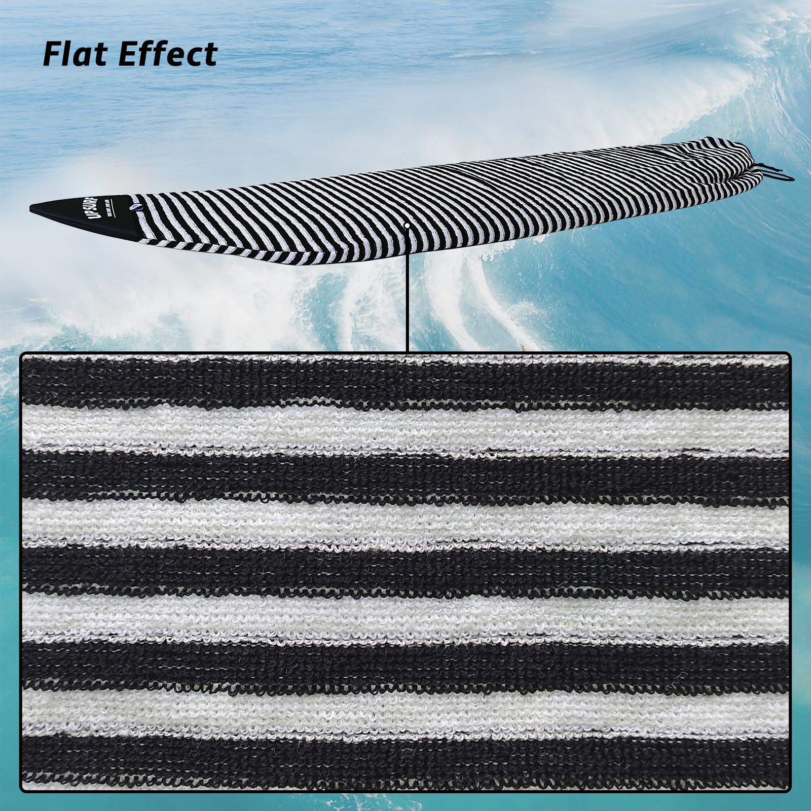 UPSURF 5'8"/5'10"/6'0"/6'6"Surfnoard Sock Cover-Long Board Sock Cover Light Protective Bag for Your Surf Board