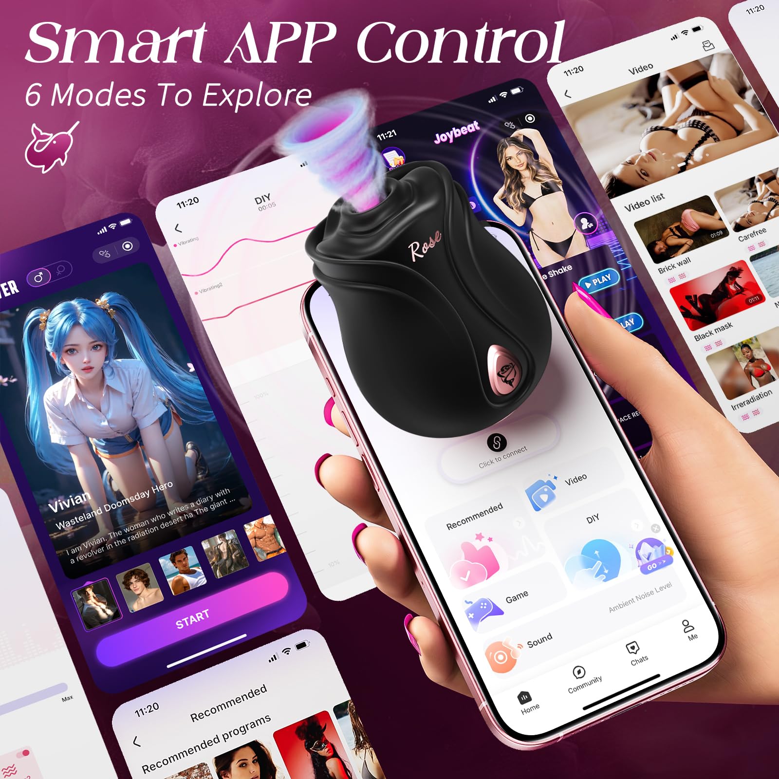 MOOLIGIRL Rose Sex Toy Sucking Vibrator - Womens Sex Toys Adult Toy with 10 Sucking & Vibrating, APP Control Rose Toy Clit Nipple Sucker Vibrators, Adult Toys Female Couples Sex Furniture Bedding