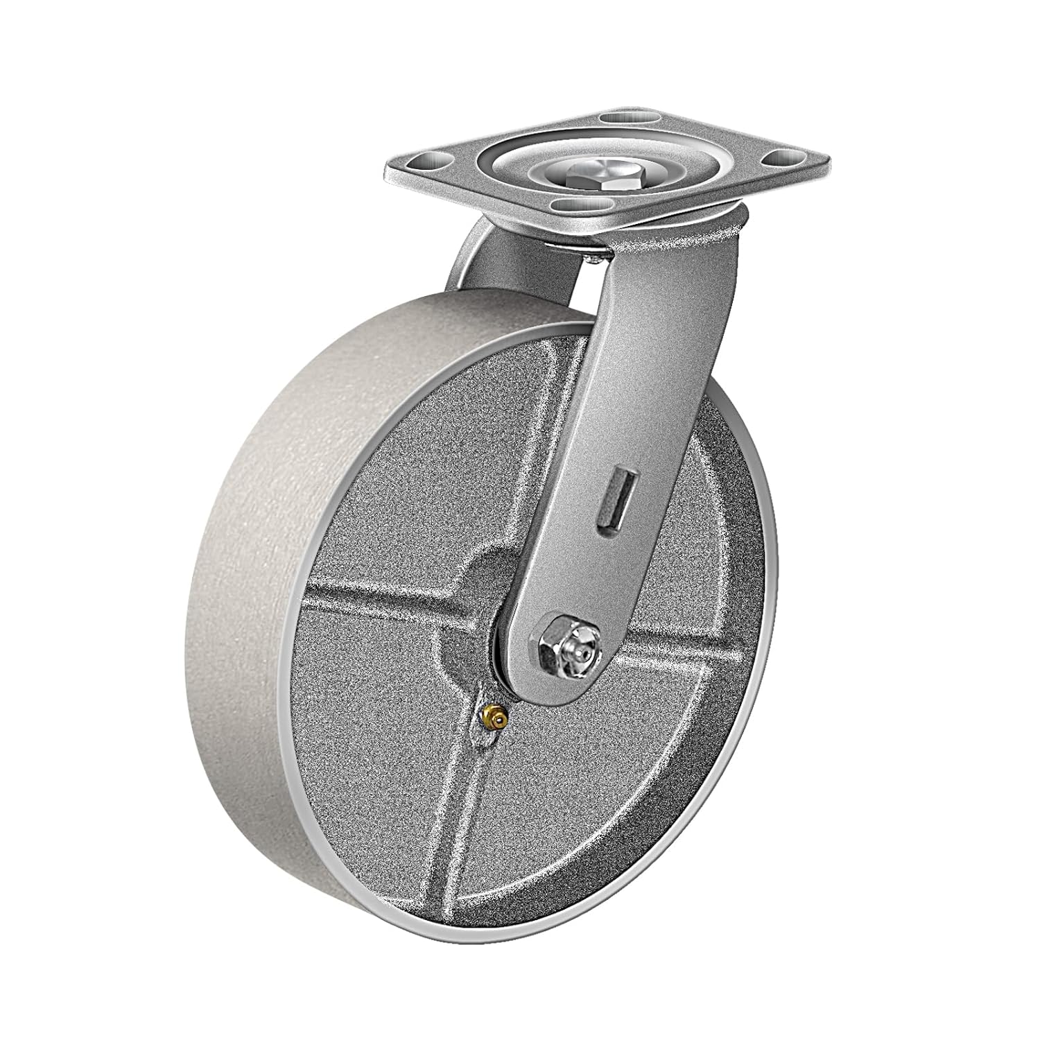 8x2 Industrial Casters- Heavy Duty casters,Cast Iron Wheel,Steel Casters Capacity up to 1500 Lb. Use for Platform Truck, U-Boat Cart,Workbenches(1 Swivel)