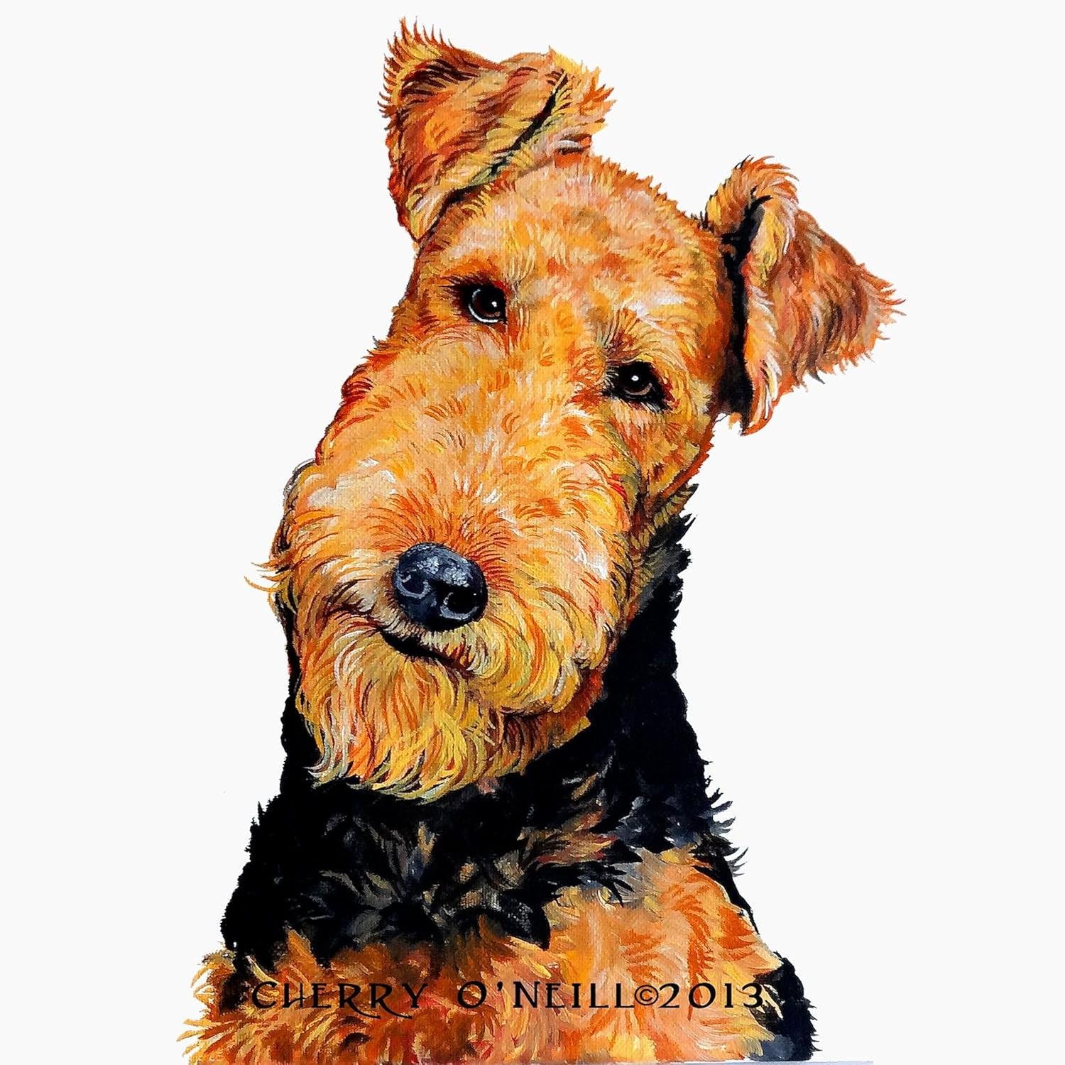 CafePress Airedale Terrier Greeting Card (20-pack), Note Card with Blank Inside, Birthday Card Glossy