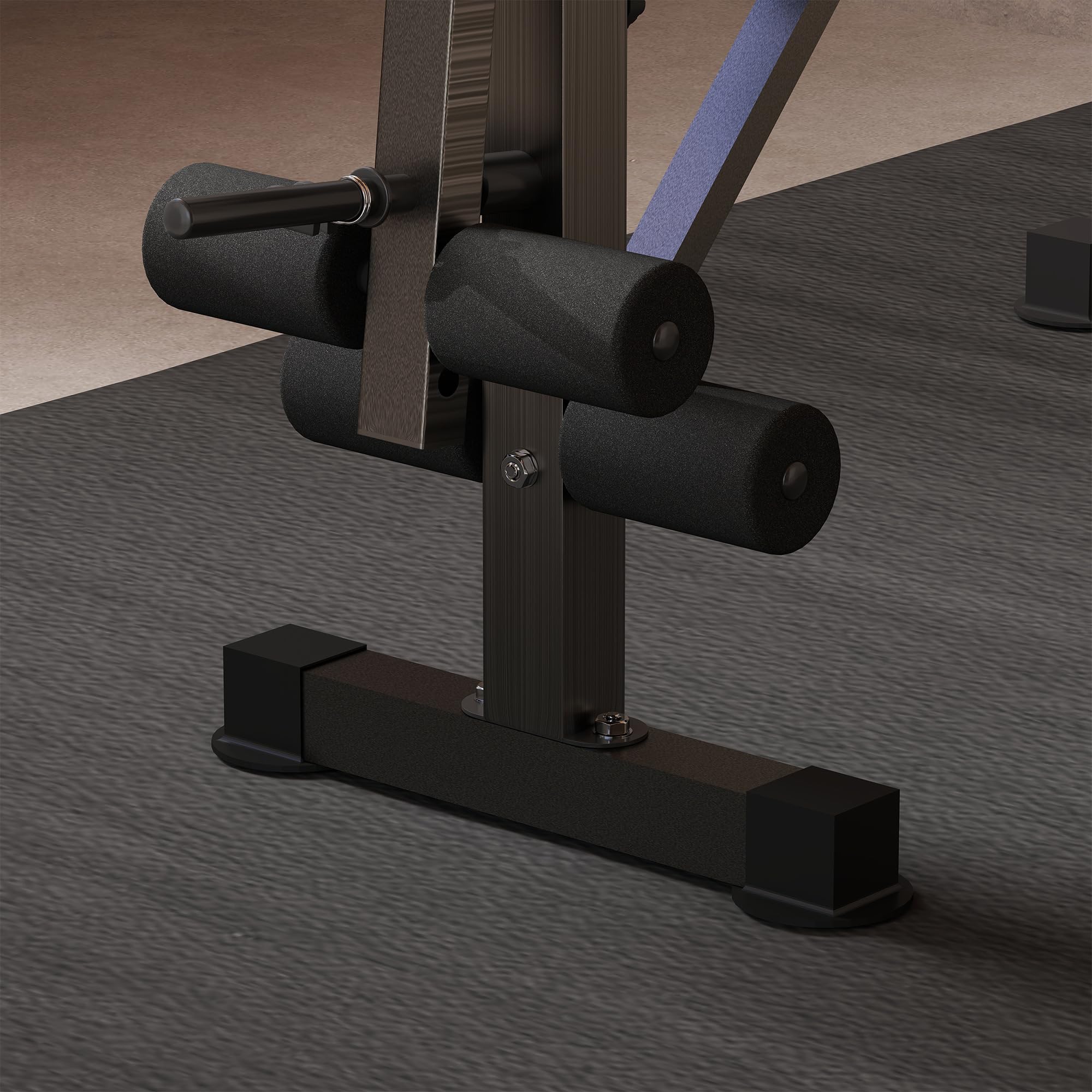 HOMCOM Banco de Musculación Multifuncional, Banco de Pesas con Respaldo Ajustable, Soporte para Barras Regulable, Extensión de Piernas, Curl de Predicador, Mariposa, Entrenamiento Casa Gimnasio, Azul