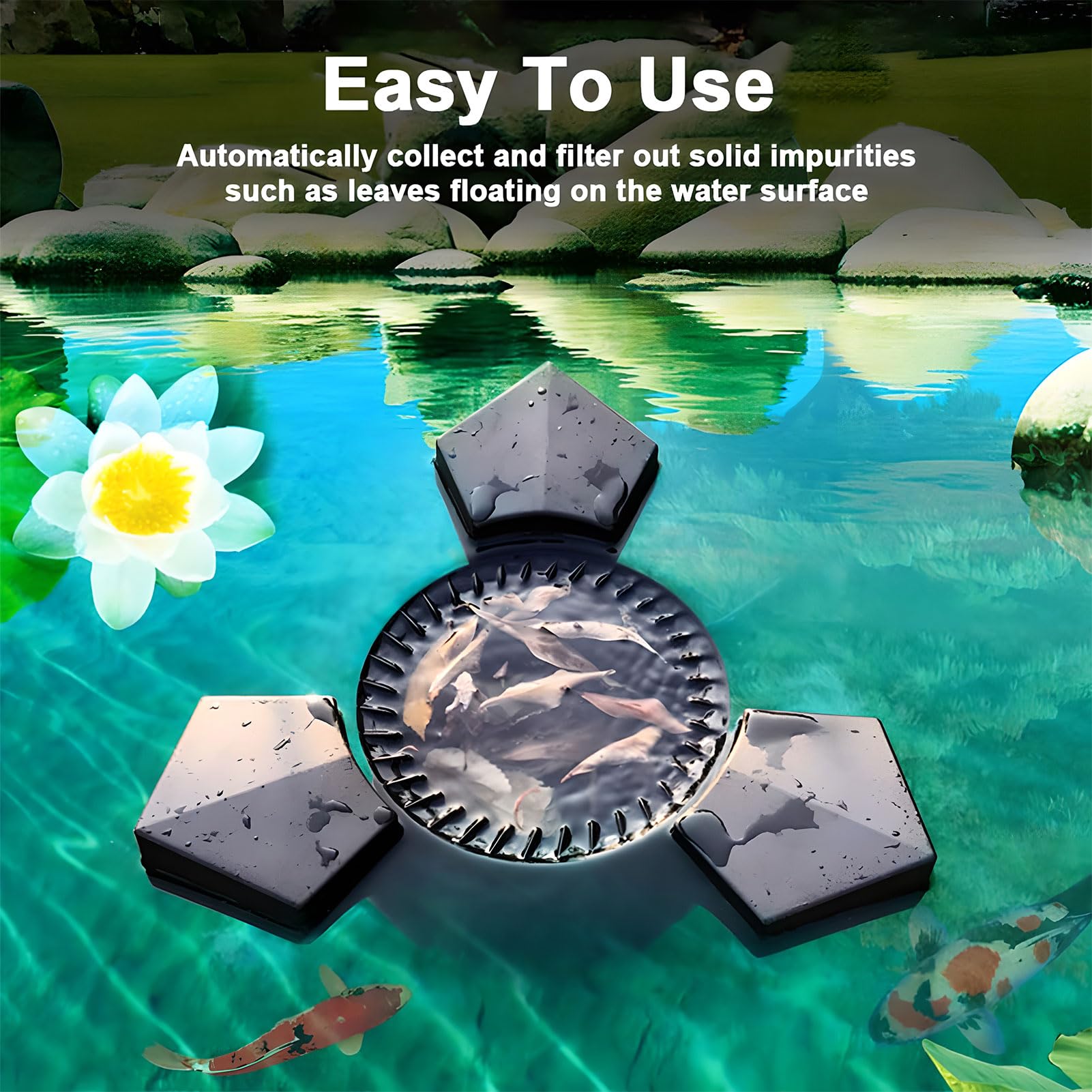 Skimmer galleggiante automatico a ventosa, per la pulizia della superficie della piscina, 43 W, estrattore per laghetti, piscine e giardini