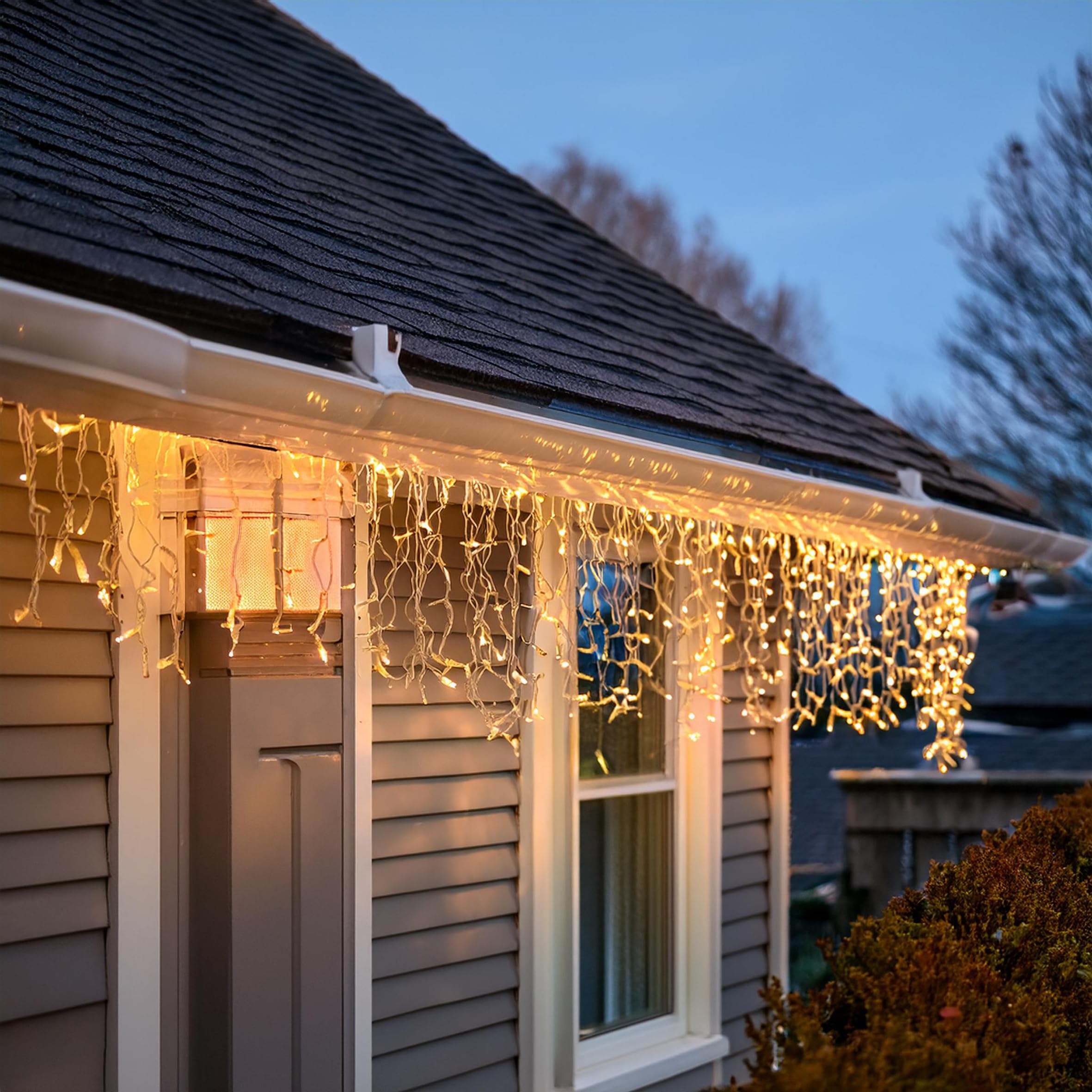 RXKFIGX 60 Pezzi Ganci per Grondaia Luci di Natale Luci Natalizie Ganci per Grondaie Mini Ganci