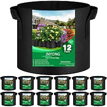 JNYONG NYONG 12-Pack 25 Gallon Thickened Non-Woven Grow Bags