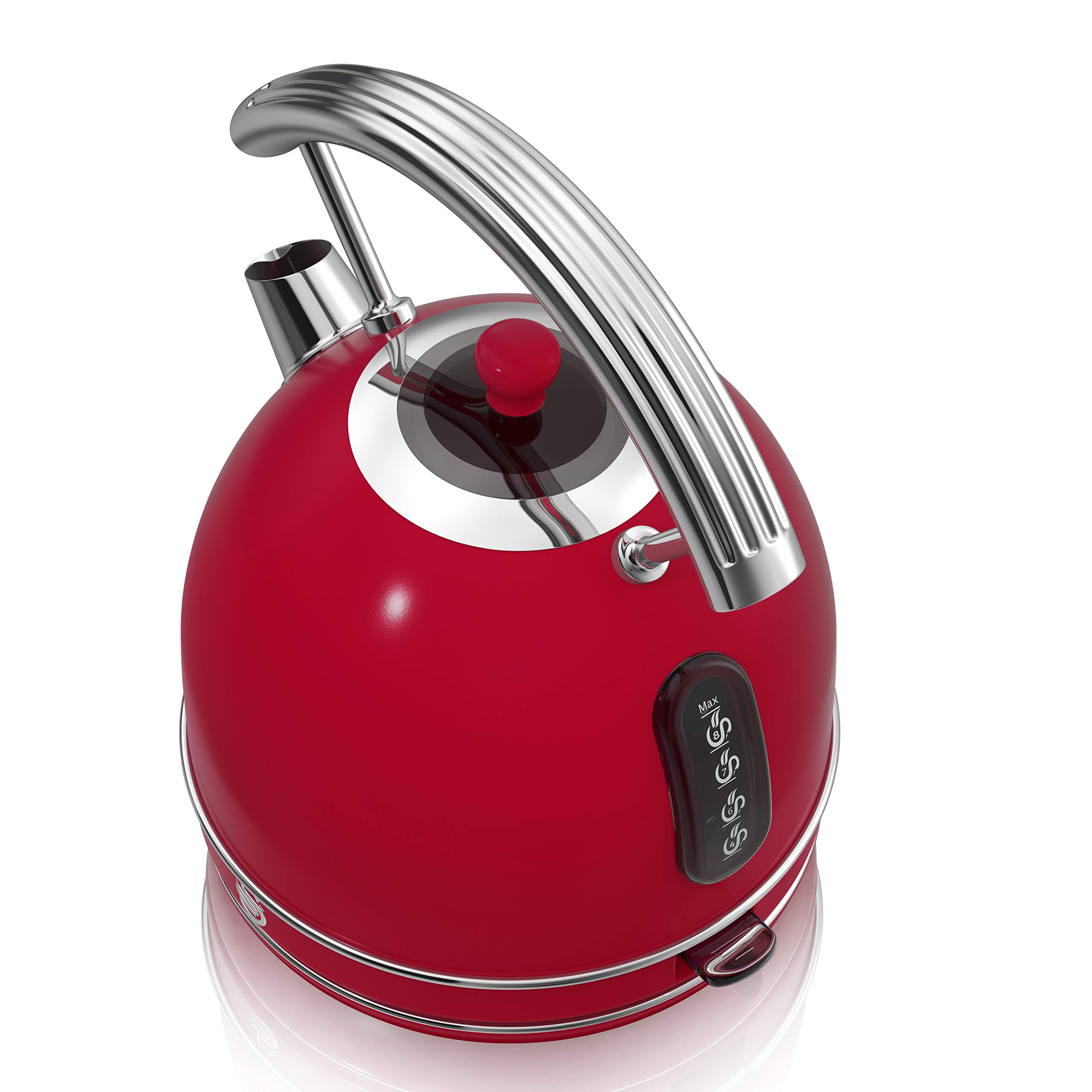 Bouilloire électrique Rétro Swan 1,8L - Design Vintage Années 60, 3000W, Acier Inox, Sans Fil, Arrêt Automatique Strix