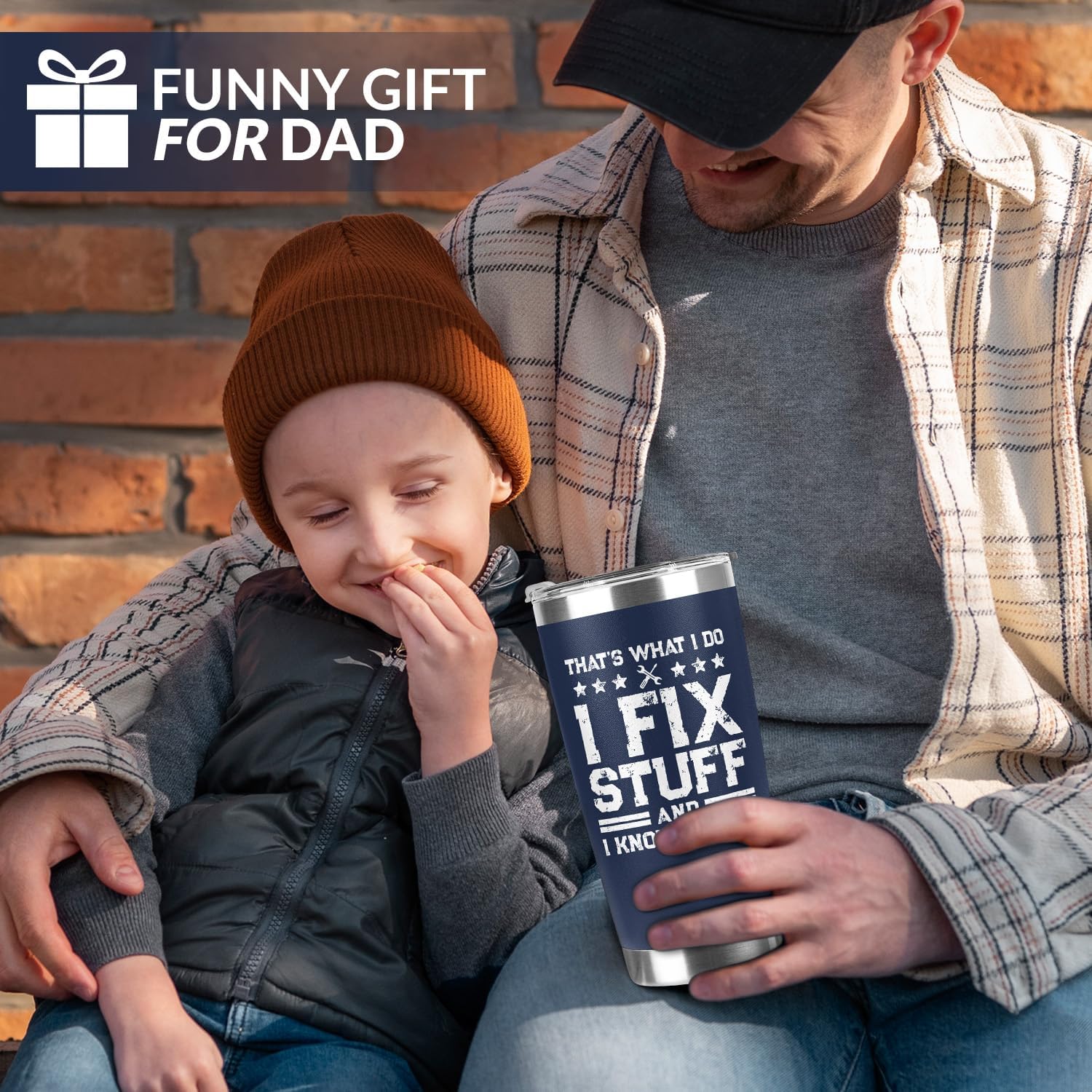 Gifts for Dad, Men, Husband, Grandpa, Mechanic Father, Handyman - Birthday Presents for Men Unique - Mens Birthday Gift Ideas - Navy Tumbler 20Oz - Image 4