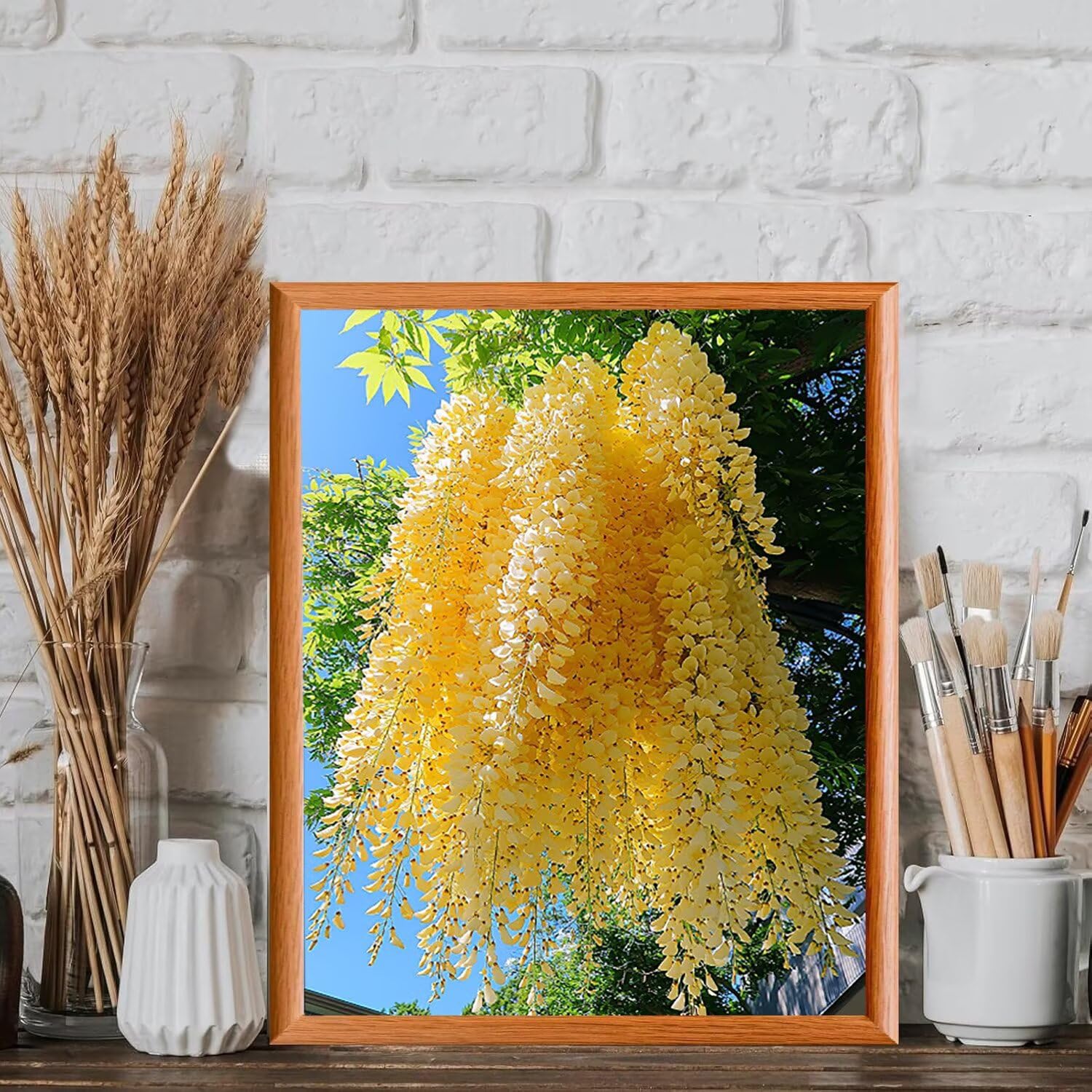 WEISHIWE Fiori gialli Dipingere con i Numeri per Adulti, 70x90cm a-472 | Paint by Numbers Kit con Pennelli e Acrilico Pigmento, Fai da te Olio La Pittura di Numeri Kit, Decora la Casa, senza Cornice