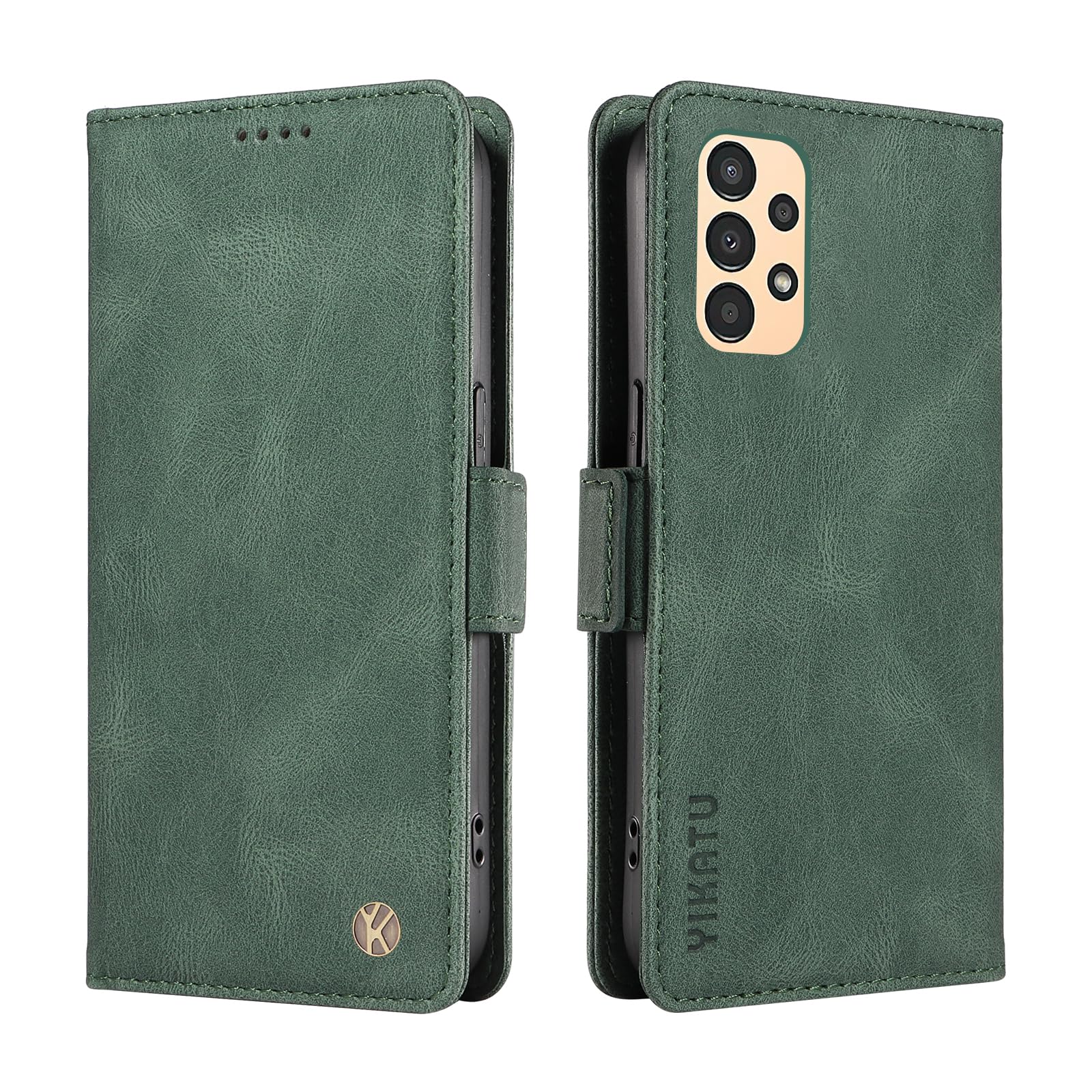 for Samsung Galaxy A73 5G Case with Card Holder, PU Leather Shockproof Durable for Samsung Galaxy A73 5G Phone Cover Wallet Case Protective Flip Folio Cover, Green