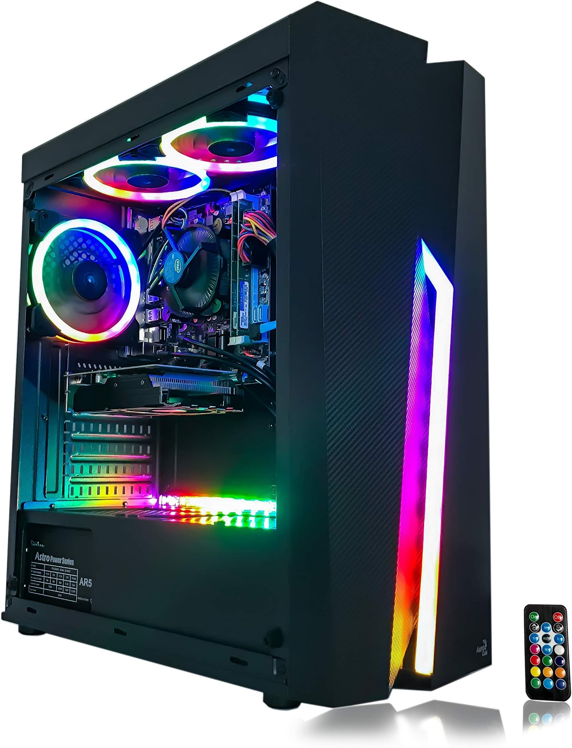 Gaming PC Desktop Computer Intel i5 3.10GHz,8GB Ram,1TB Hard Drive Storage,Windows 10 pro,WiFi Ready,Video Card Nvidia GTX 650 1GB, 3 RGB Fans with Remote