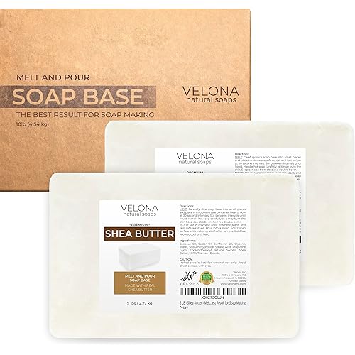 velona 10 LB - Shea Butter - Melt and Pour Soap Base SLS/SLES free | Natural Bars for The Best Result for Soap-Making