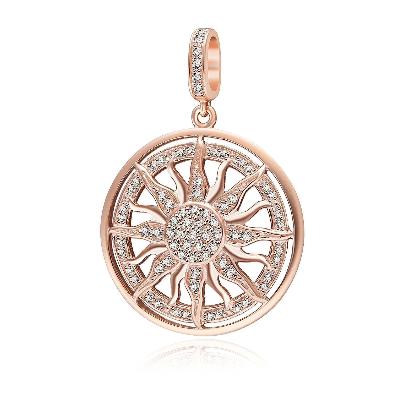 You Are My Sun Rose Gold Sterling Silver Famliy Charm Pendant for Bracelets,Valentine's Day Gifts