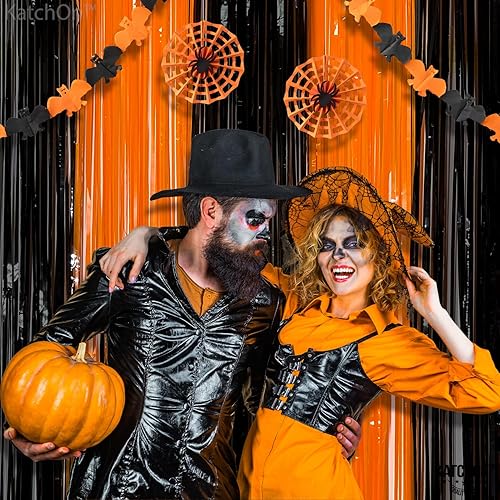 Miniatura 130 de KatchOn - Telón de fondo rosa para decoraciones de fiesta rosadas, extra grande de 6.4 x 8 pies, paquete de 2 Cortina de flecos de papel