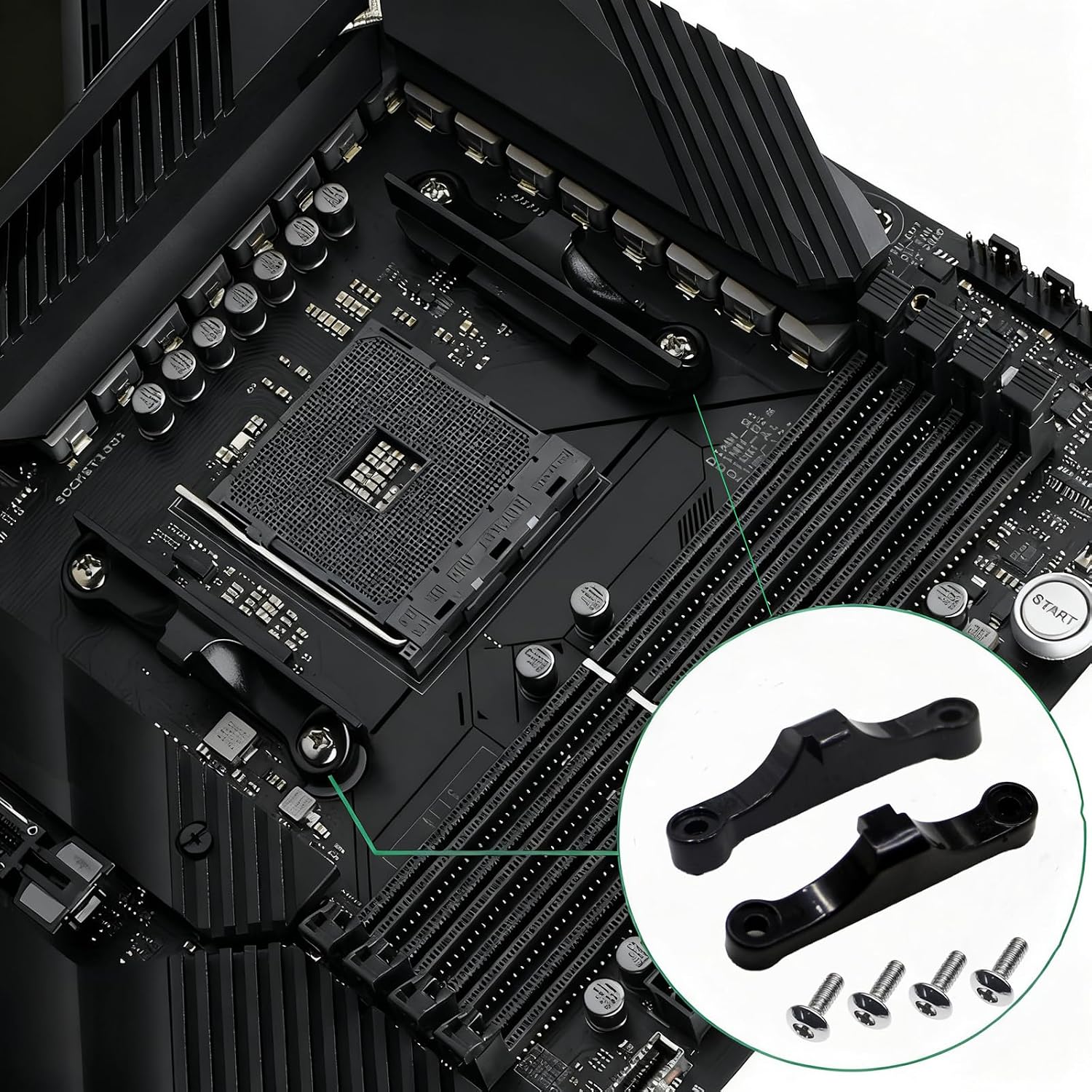 2 Pcs AM5 CPU Bracket Desktop Computer Compatible with AMD Cooler Fan Brackets for AM5/AM4 Motherboard with Install Screw image 3